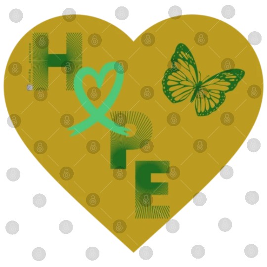 Liver Cancer Hope & Butterly Heart Green/Yellow Digital Files