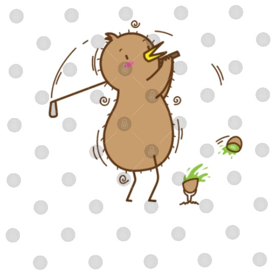 Kiwi playing Golf Kiwi Bird and Fruit Digital Files
