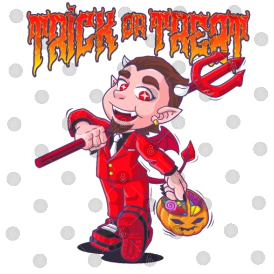 Cute Halloween Trick or Treat Kid Devil Digital Files