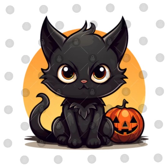 Halloween cartoon cat Digital Files