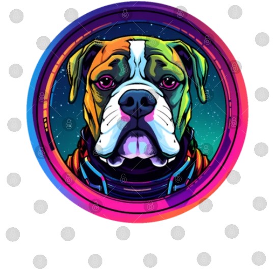 American Bulldog Cosmic Space Dogs Neon Galaxy Digital Files