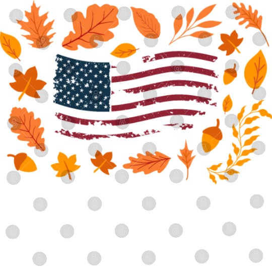 American (USA) Flag in Autumn Leaves | Patriotic Digital Files