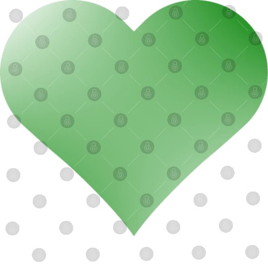 Green Cute Heart Icon Digital Files