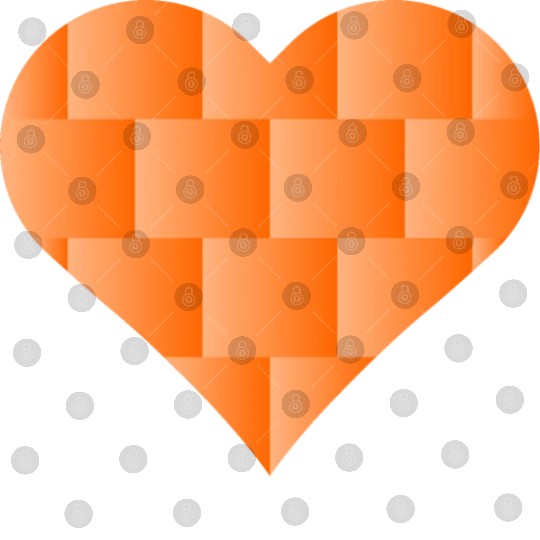 Orange Cute Heart Icon Digital Files