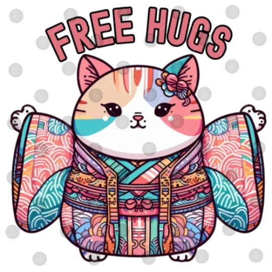Free hugs from Japanese cat Digital Files