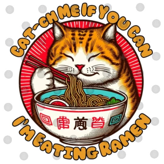 I'm eating Ramen Japanese cat Digital Files