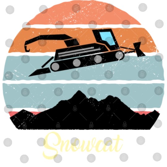 Snowcat Vintage Snow Vehicles Retro Sunset Digital Files