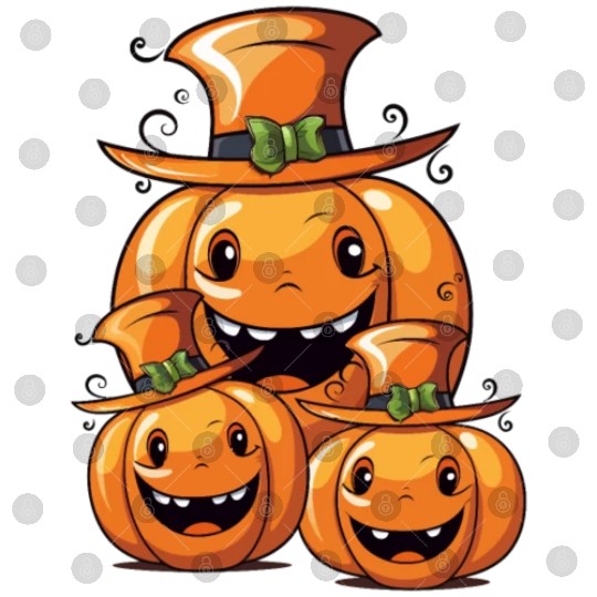 Funny Halloween Family Pumpkin With Spell Hat Digital Files
