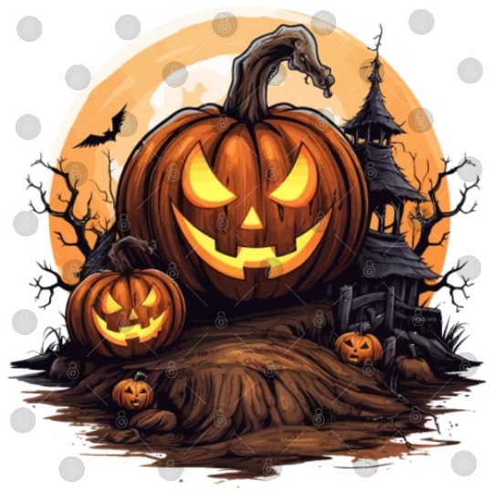 Halloween Haunted House Spell Pumpkin Bat Digital Files