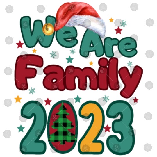 We Are Family Christmas Tree Santa Hat Pajama Digital Files