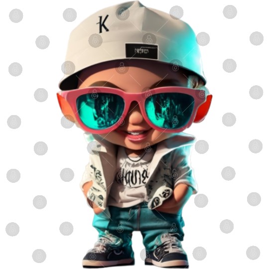 The boy poses in stylish clothes hip hop Digital Files