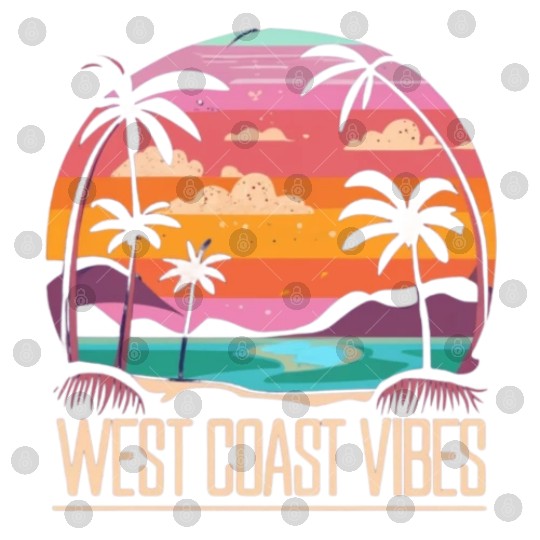 Tranquil beach at sunset West Coast Vibes Digital Files