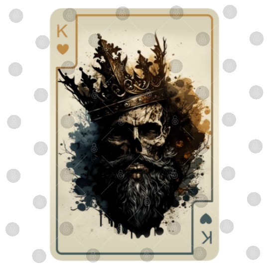 King of Hearts Creepy Card Game Poker Digital Files
