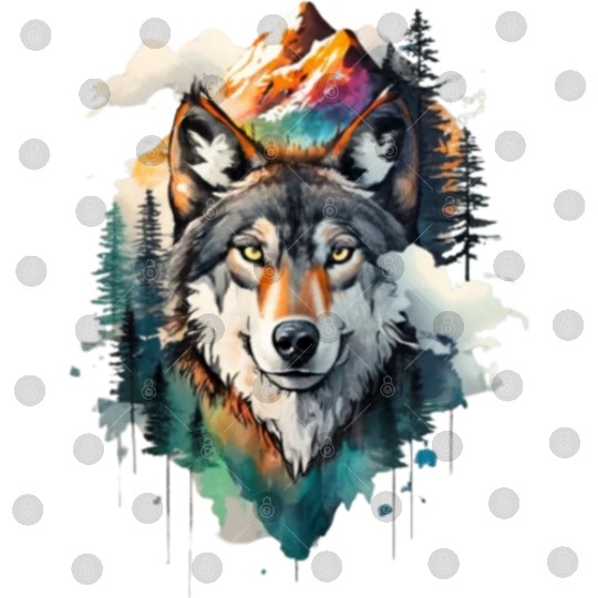 Majestic Mountain Wolf Nature Inspired Artwork Digital Files