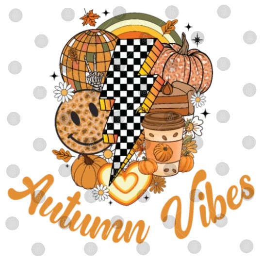 Autumn Vibes, Lightning Bolt, Retro, Vintage, Fall Digital Files