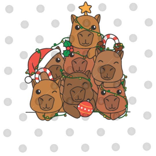 Capybara Christmas Tree Funny Animal Christmas Digital Files
