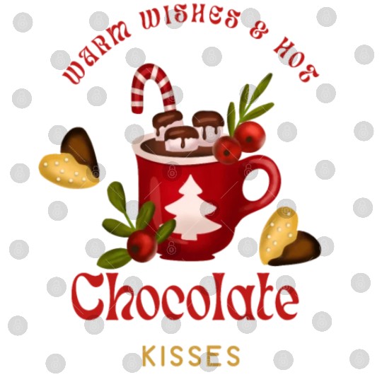 Merry Christmas Warm Wishes and Hot Chocolate Digital Files