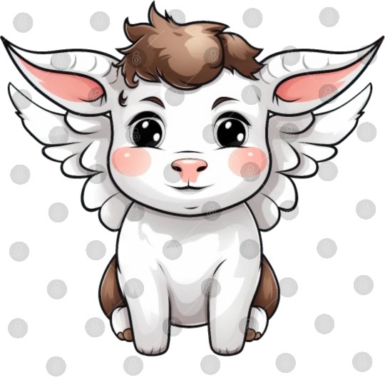 Heavenly Bond: Cow & Calf with Angel Wings Digital Files