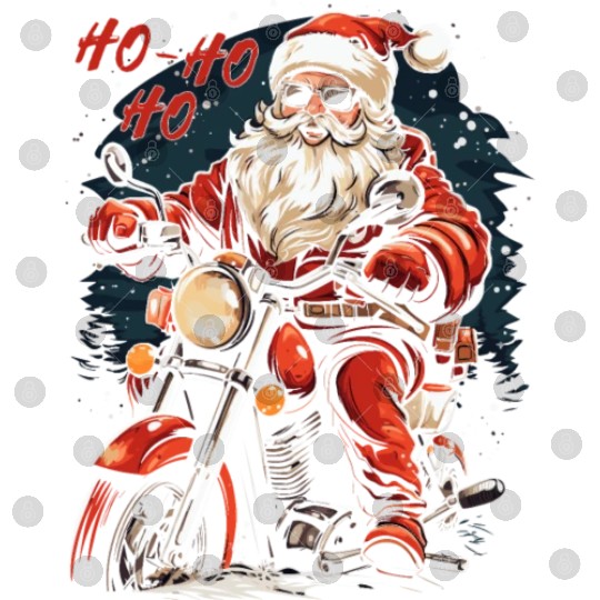 Motorcyclist Santa Claus Motorcycle Christmas Digital Files