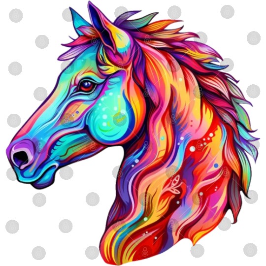 Psychedelic Horse Head Gallop Equine Equestrian Digital Files