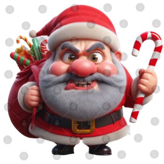 Crazy Santa with Candy Canes Digital Files