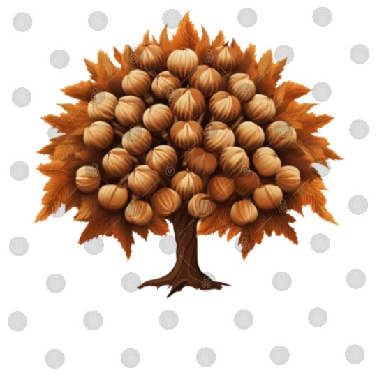 Autumn’s Melancholy: Brown Chestnut Tree Digital Files