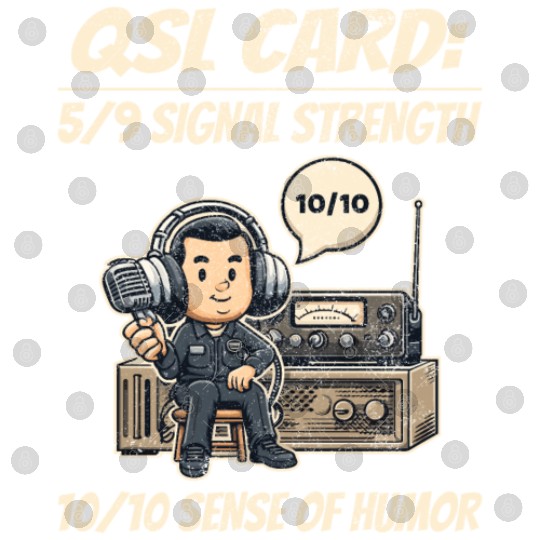 Ham Radio Operator QSL Card 10/10 Sense of Humor Digital Files