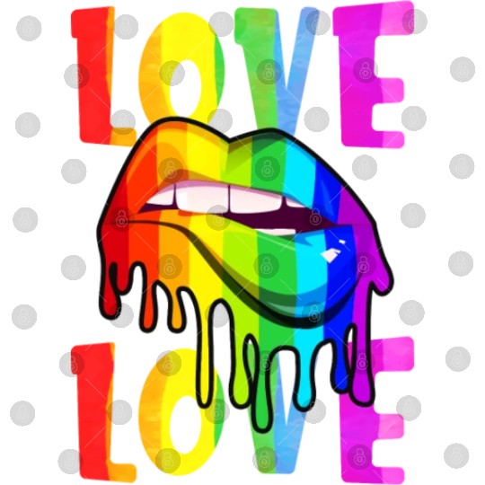 Love Lgbtq Lgbt Rainbow Flag Lips Gay Lesbian Digital Files