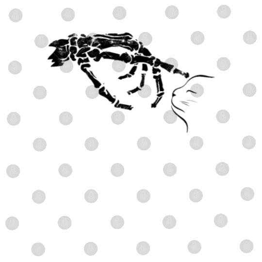 Cat Black Lover Skeleton Hand Boop - Feline Digital Files