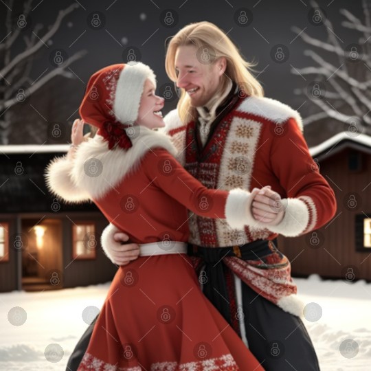 Couple Dancing Outside in the Winter Digital Files