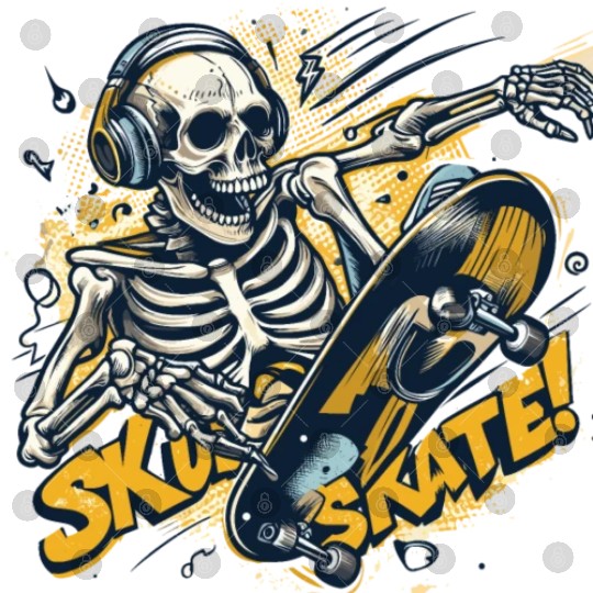 Bone skate cool Halloween design Digital Files