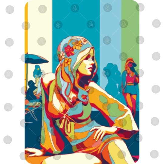 Hippie girl pose on holidays Digital Files