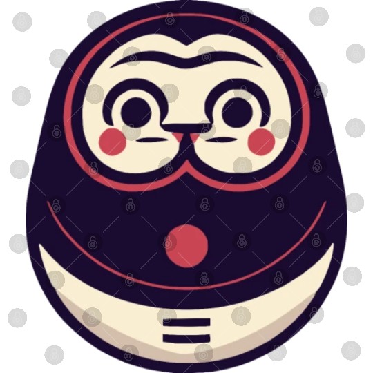 Kawaii Cat Face Daruma Doll Digital Files