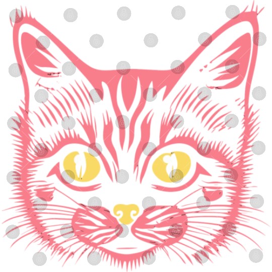 neon red cute cat Digital Files