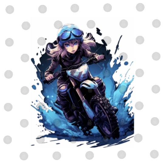 Dirt Bike Anime Girl Ice Racing Motorcycle Ice Digital Files