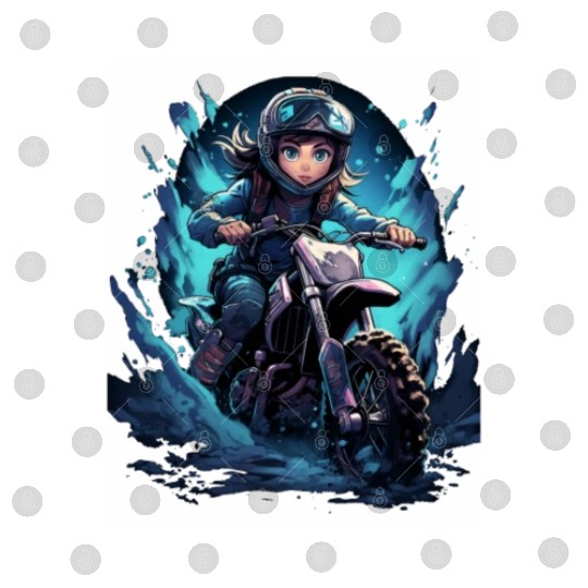 Dirt Bike Anime Girl Ice Racing Motorcycle Ice Digital Files