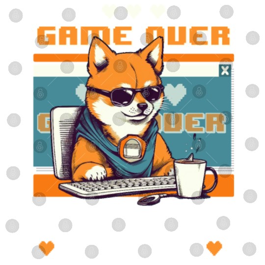 Game Over Coffee Time Funny Gamer Shiba Inu Gaming Digital Files