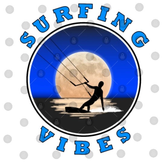 Surfing Vibes - Moon - kite surfer Digital Files