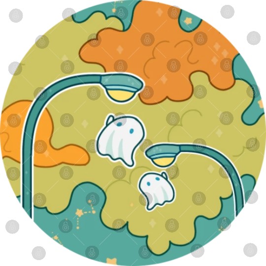 Two Little Ghosts Play With Street Lights Digital Files