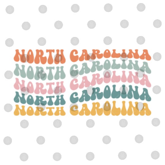 North Carolina State North Carolinian Pride Groovy Digital Files