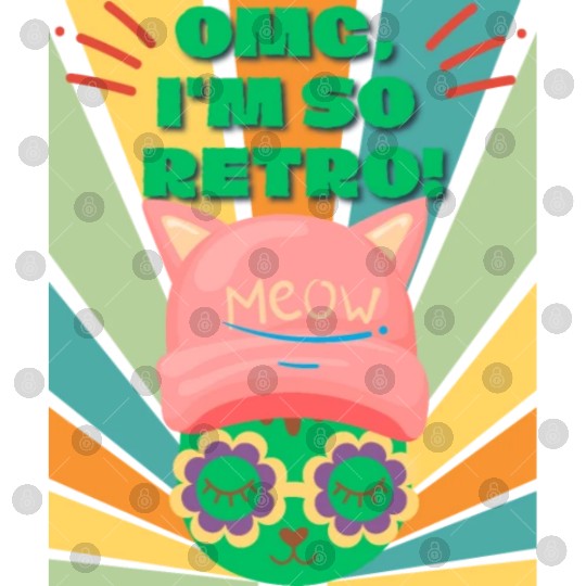 Omg I'm So Retro Cool Cat Digital Files