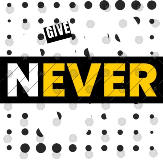 Black White Typography Never Give Up Digital Files