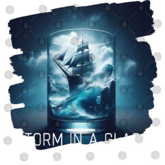 A storm in a glass with a ship Digital Files