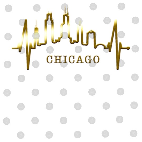 Chicago Skyline Heartbeat USA Heart I Love Chicago Digital Files