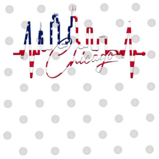 Chicago Skyline Heartbeat USA Heart I Love Chicago Digital Files