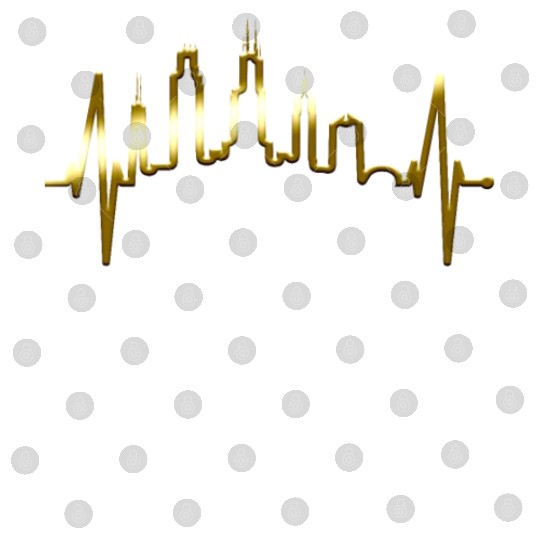 Chicago Skyline Heartbeat USA Heart I Love Chicago Digital Files