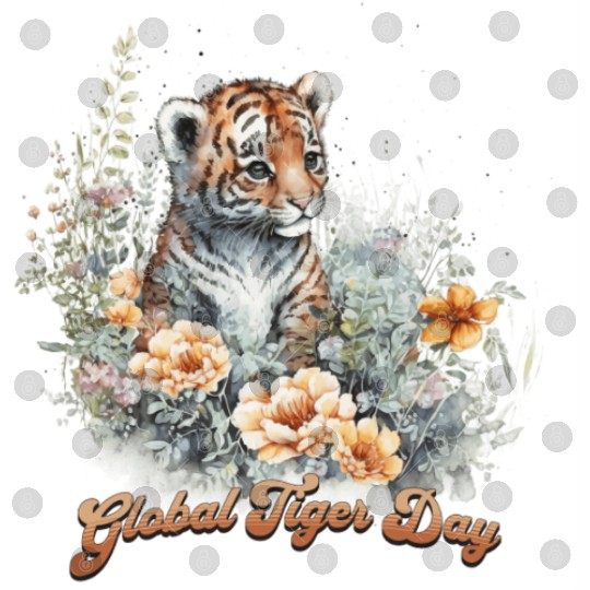 Global Tiger Day Watercolor Cub Digital Files