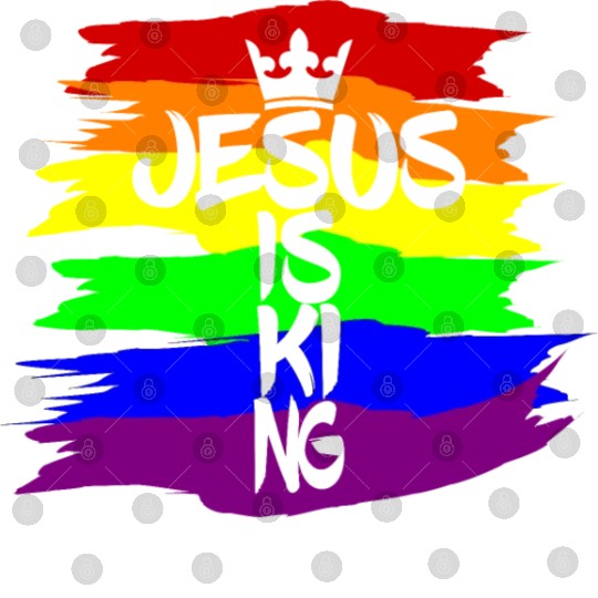 Queer Jesus is King Cross Crown Rainbow Colors Digital Files