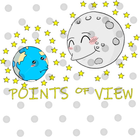 Cute Moon and Earth Positive Points of View Design Digital Files