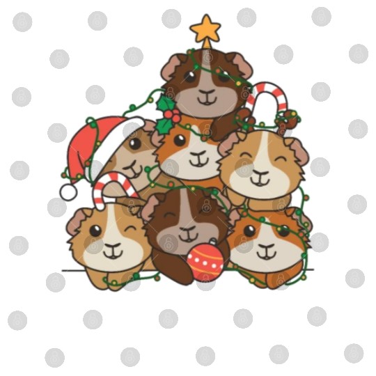 Guinea Pig Christmas Tree Funny Animal Digital Files